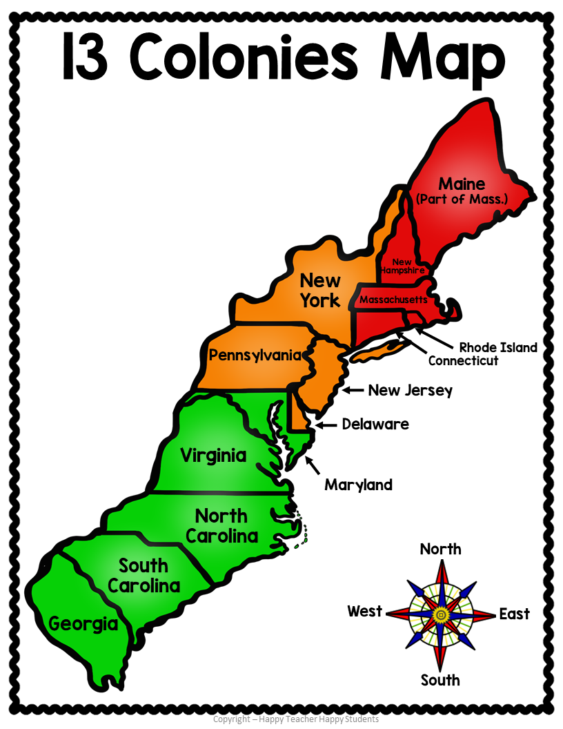 13 Colonies Map Quiz 13 Colonies Map Worksheet Blank 13 Colonies Map U0026 13 Colonies Test Homeschool Made By Teachers