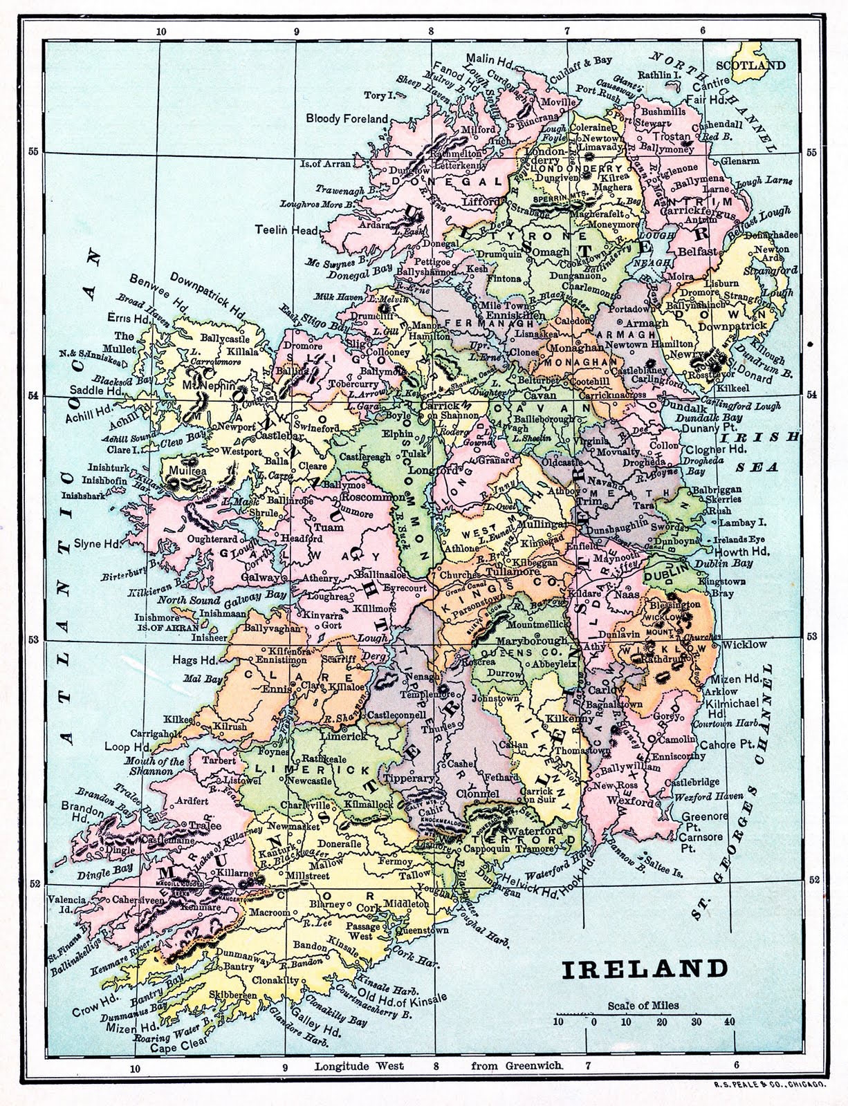 Map Of Ireland Printable