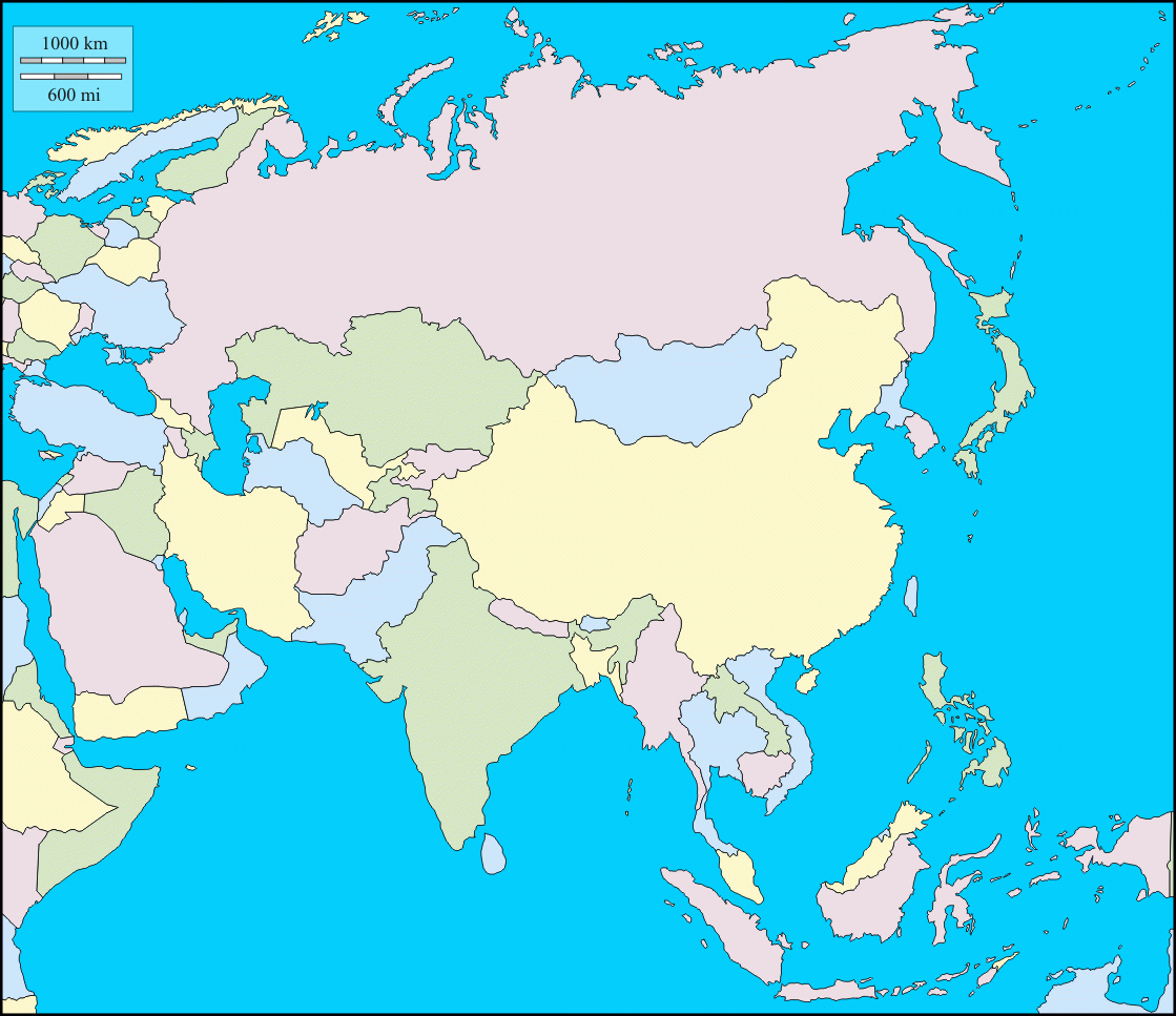 Free Printable Blank Maps Of Asia