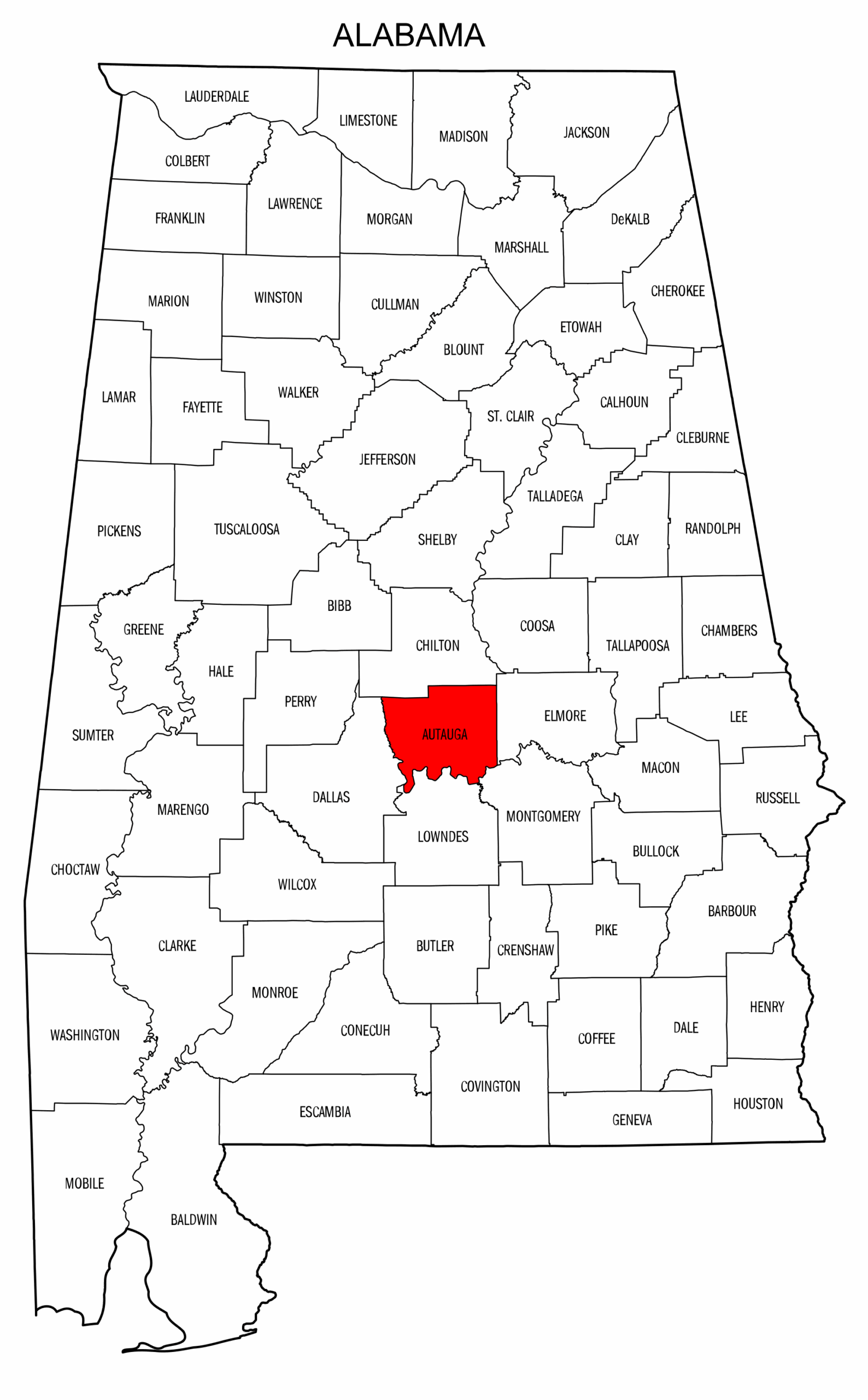 Alabama County Map Printable State Map With County Lines Free Printables Monograms Design Tools Patterns U0026 DIY Projects