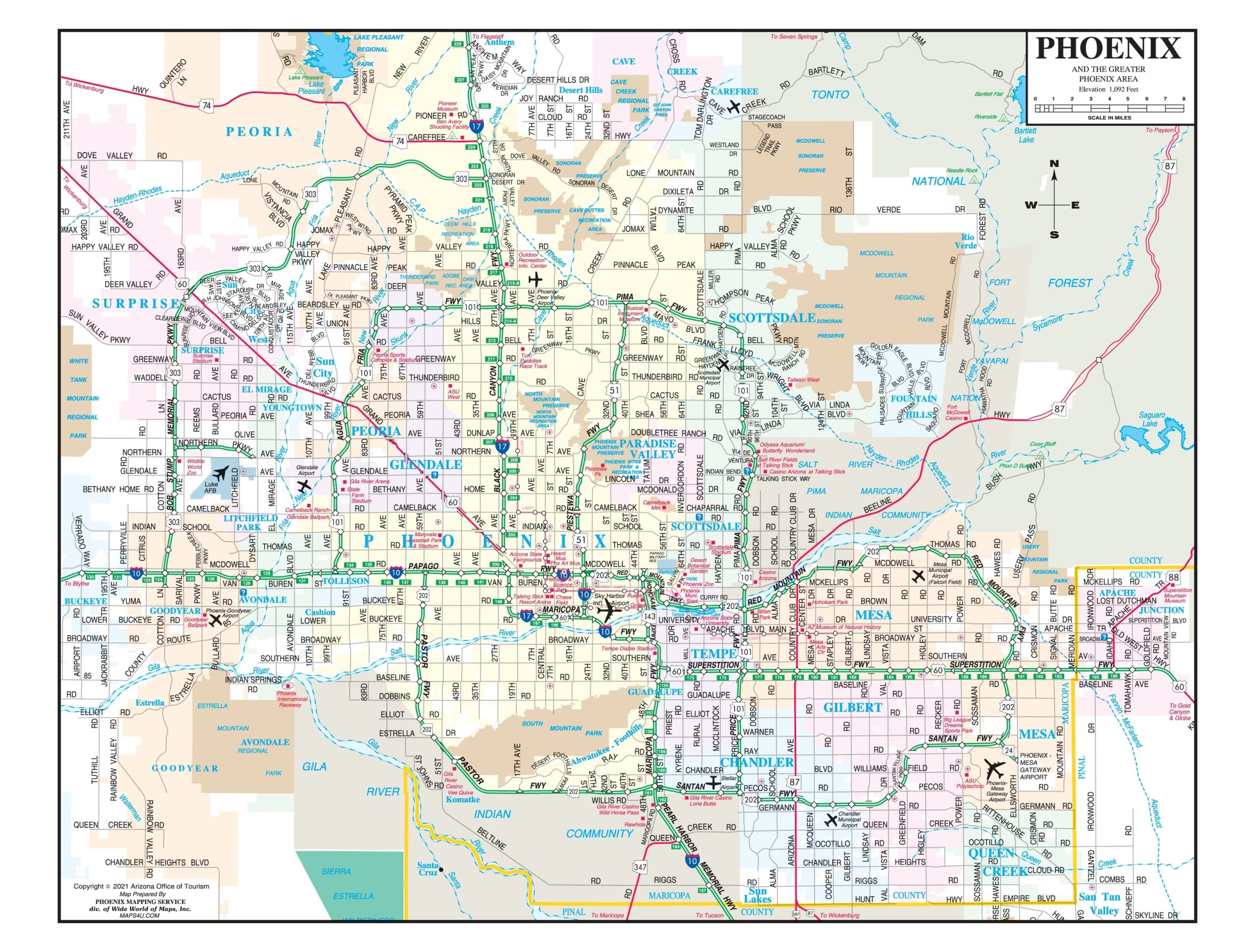 Printable Map Of Arizona