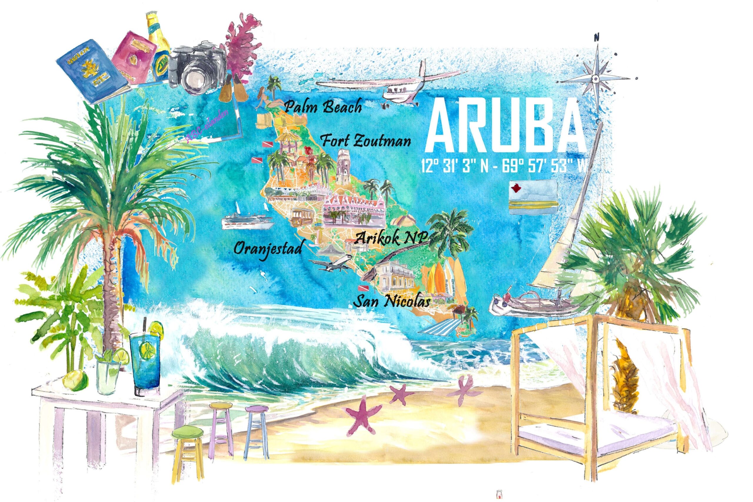 Printable Tourist Map Of Aruba