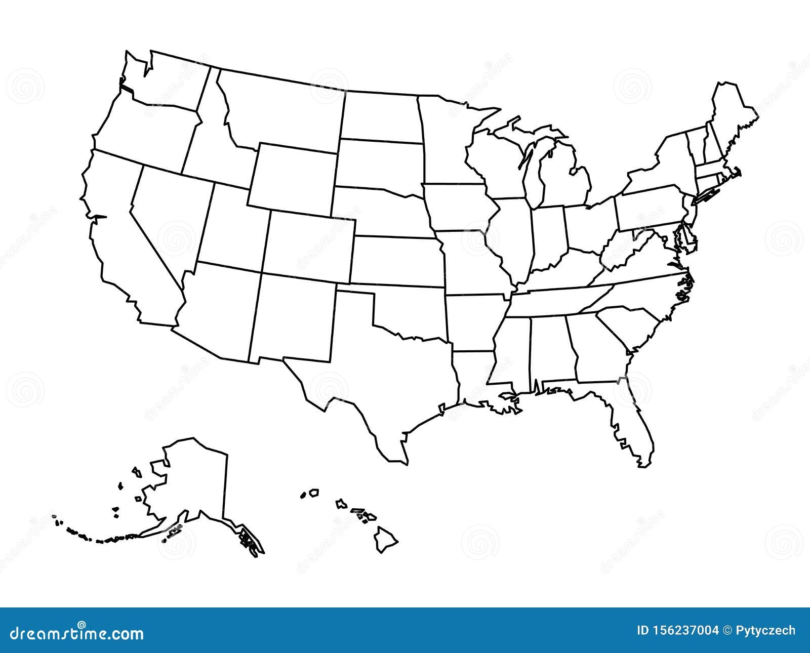Black White Map United States Stock Illustrations 16 059 Black 