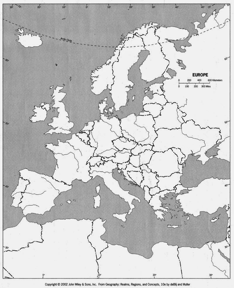 Blank Europe Map Worksheets Library