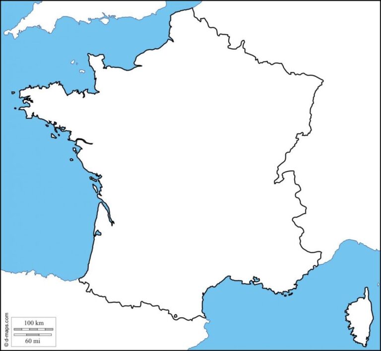 Blank Map Of France Physical Map Of France Blank Western Europe Europe 