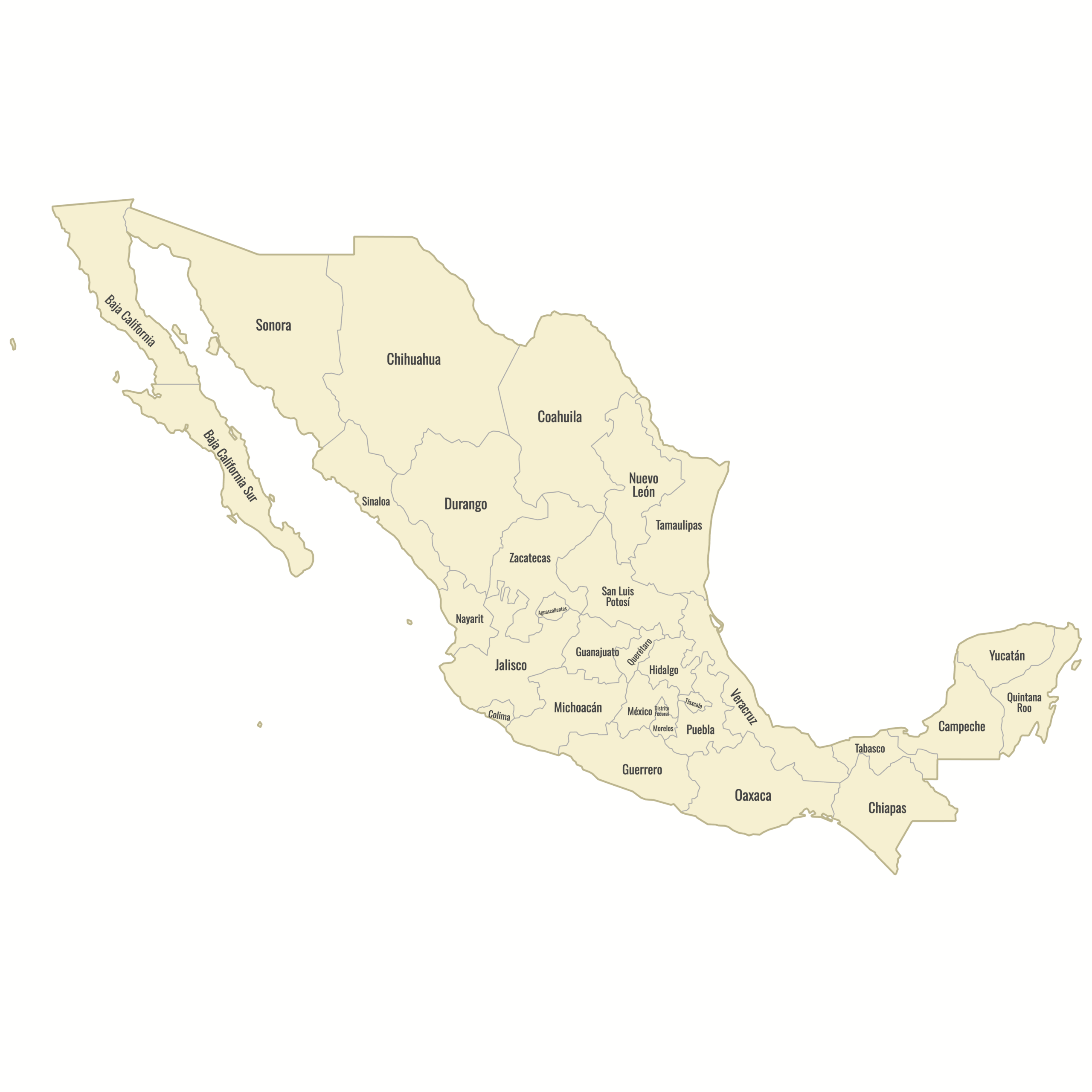 Blank Map Of Mexico States Ultimaps