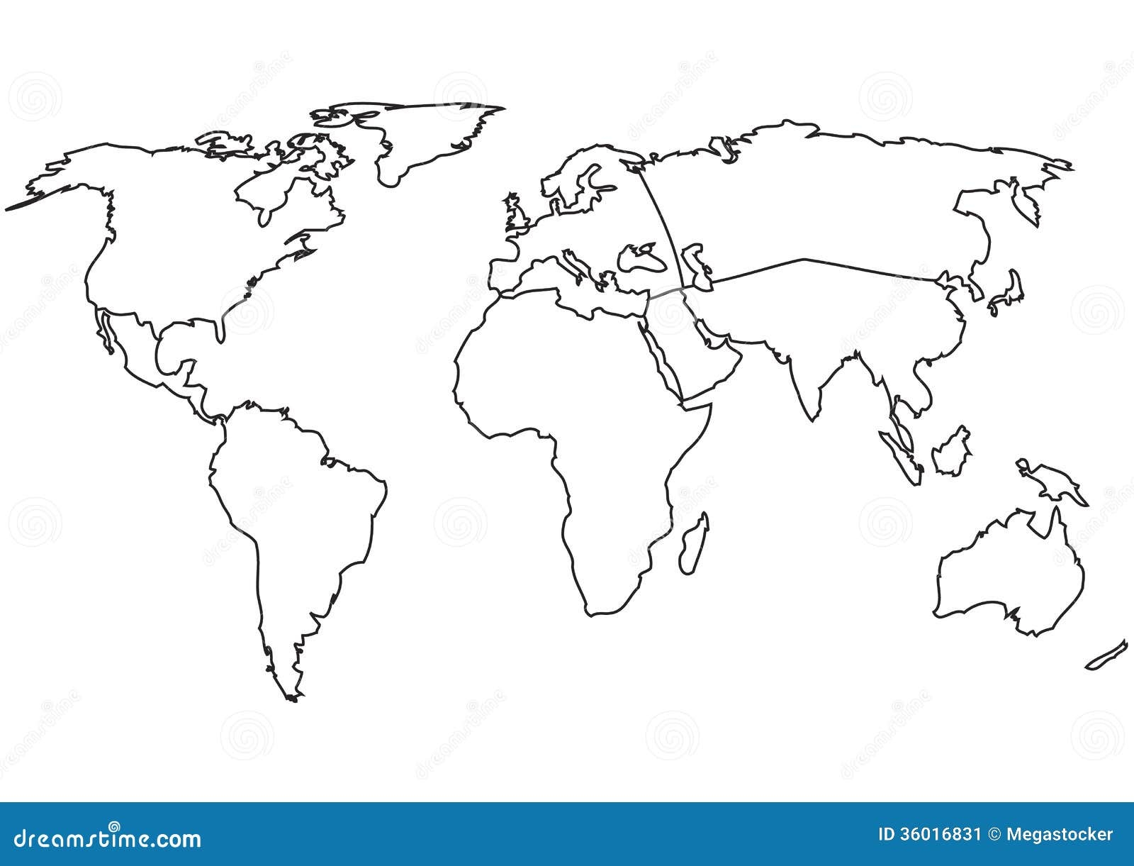 Map Of The World Continents Printable