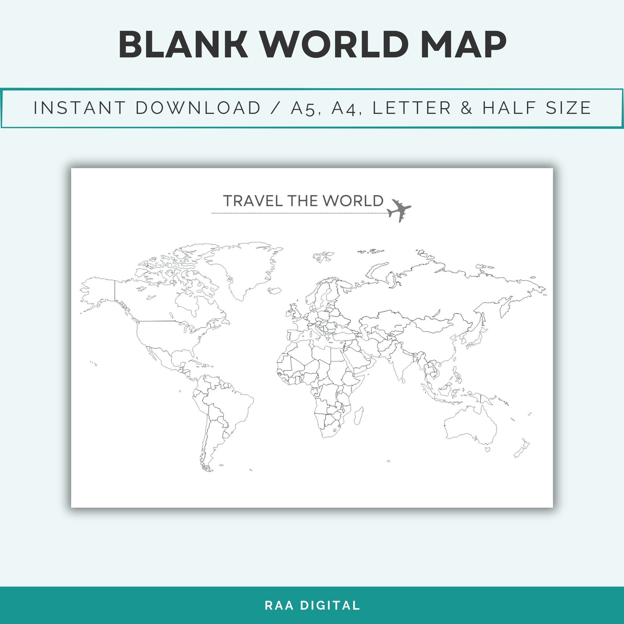 Blank Outline Map Of The World Where I ve Been Printable Blank 