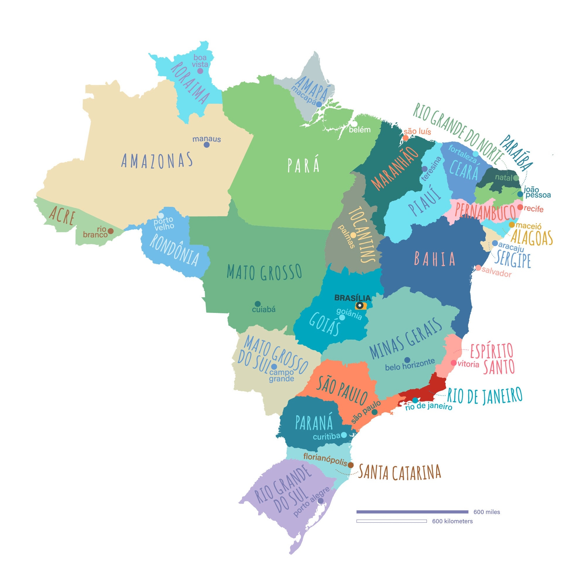 Brazil Map PRINTABLE Brazil States And Capitals Labeled Brazil Brazil Map PRINTABLE Brazil States And Capitals Labeled Brazil