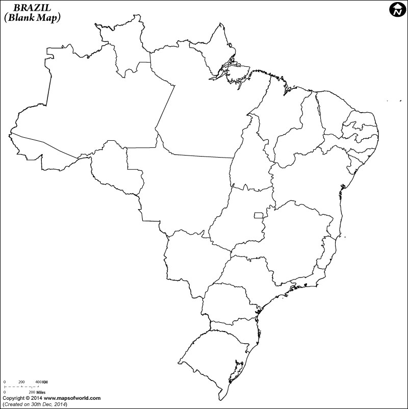 Brazil Outline Blank Map Of Brazil Brazil Outline Blank Map Of Brazil