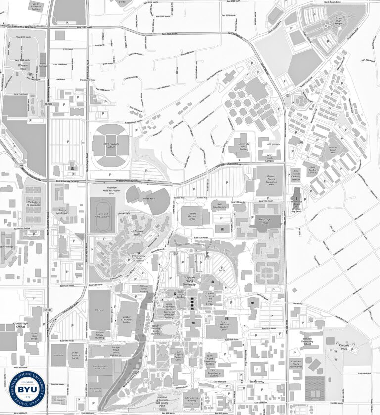 Brigham Young University Map Etsy