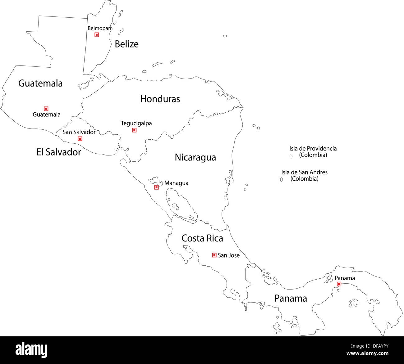 Central America Map Cut Out Stock Images U0026 Pictures Alamy