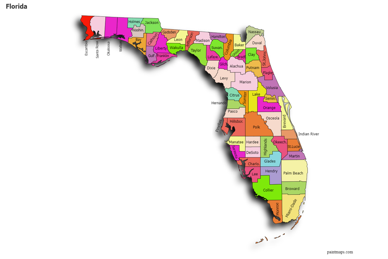 Create Custom Florida Map Chart With Online Free Map Maker 