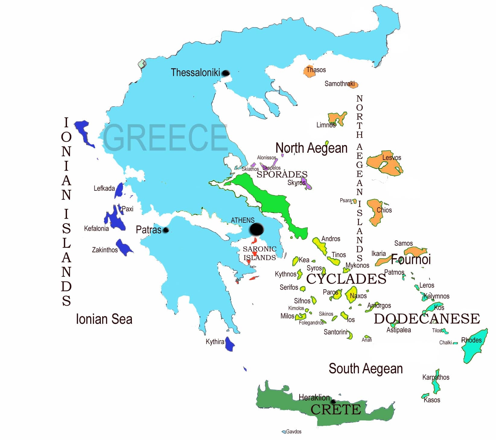 Map Of Greece Printable