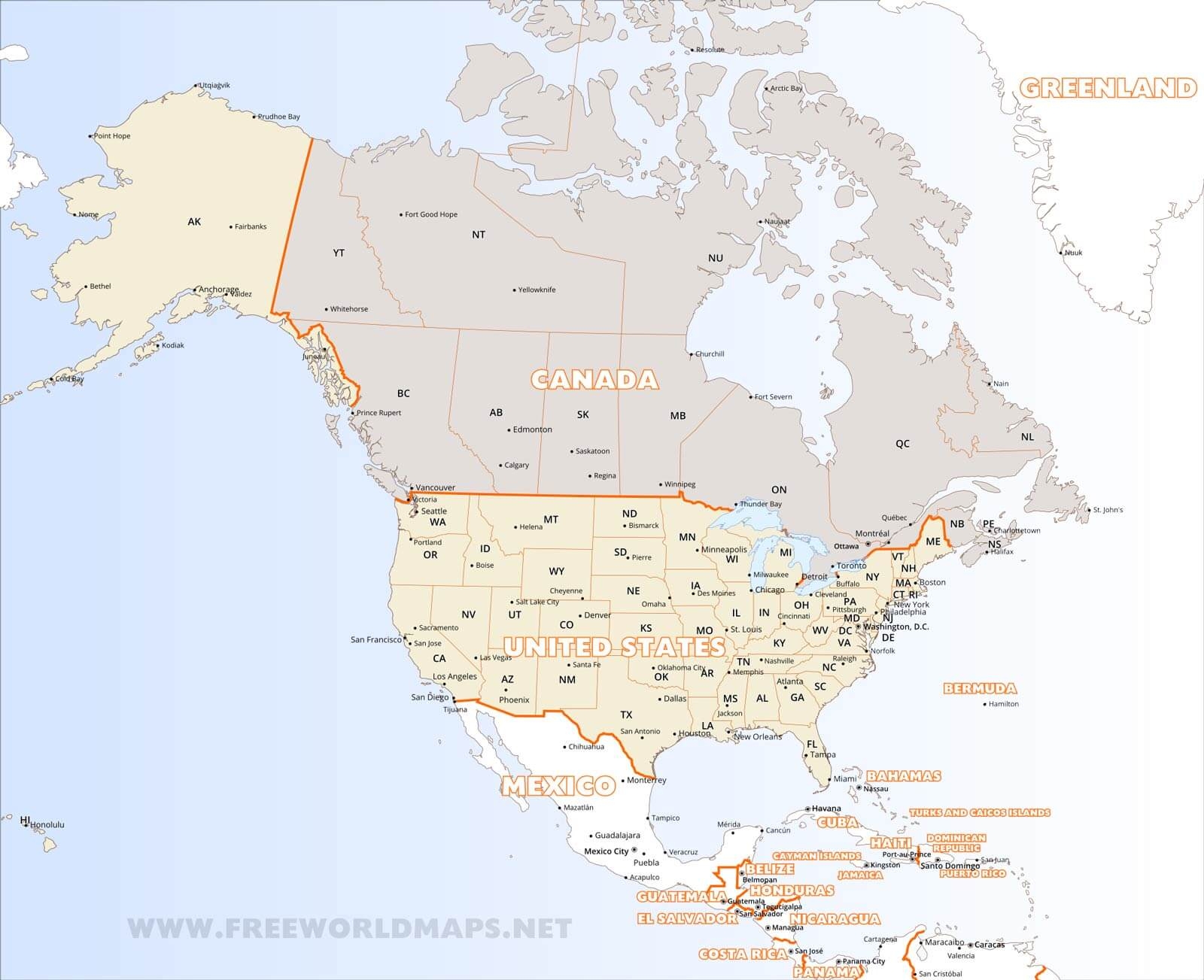 Download Free North America Maps