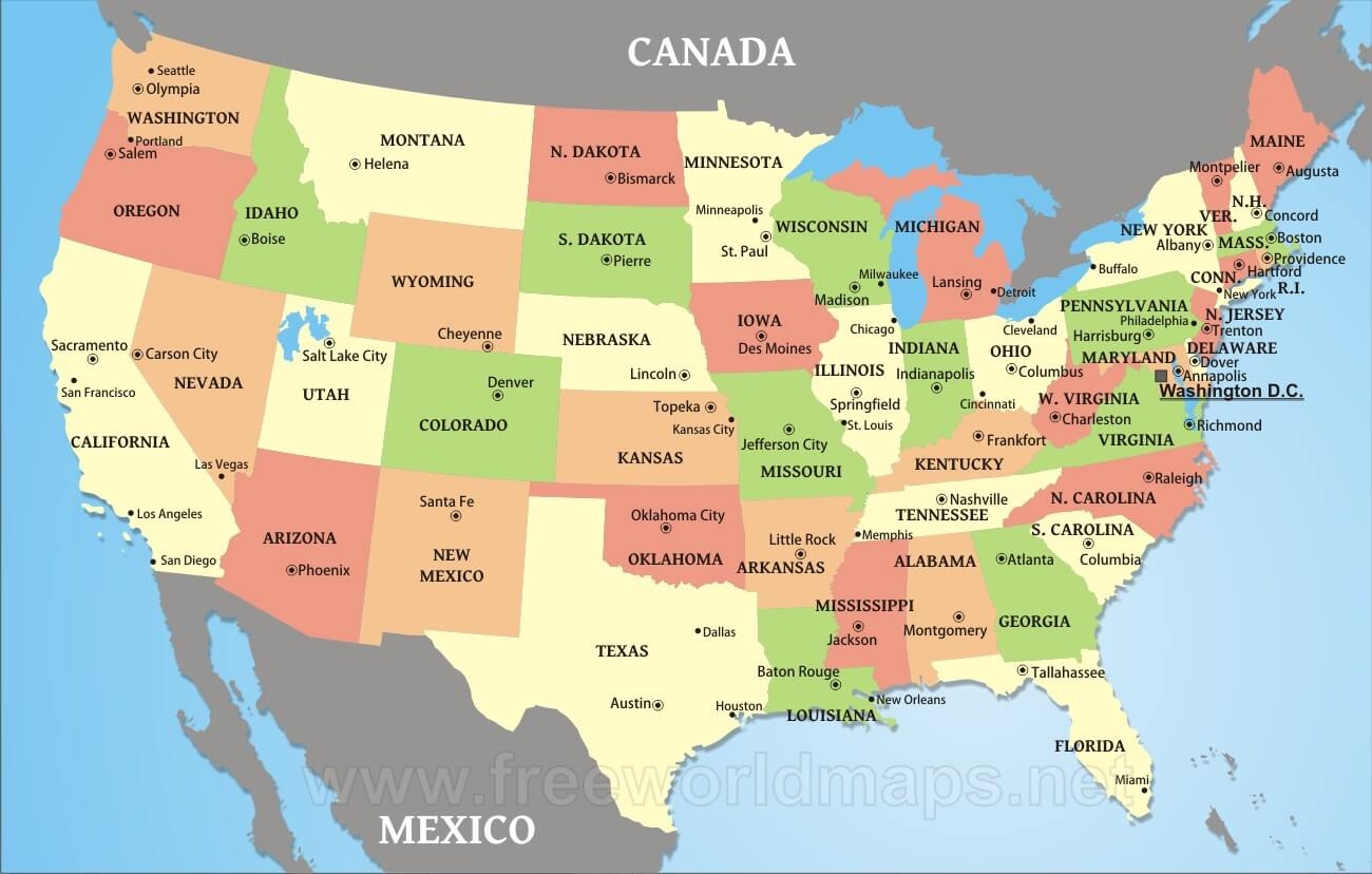 Printable Usa State Map