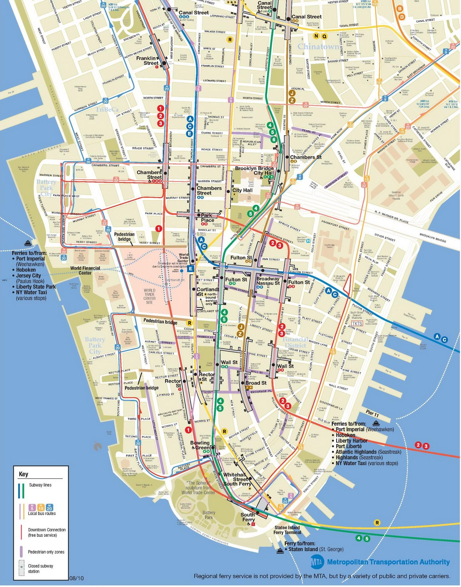 Downtown NYC Map Printable Map Of Downtown New York City New 