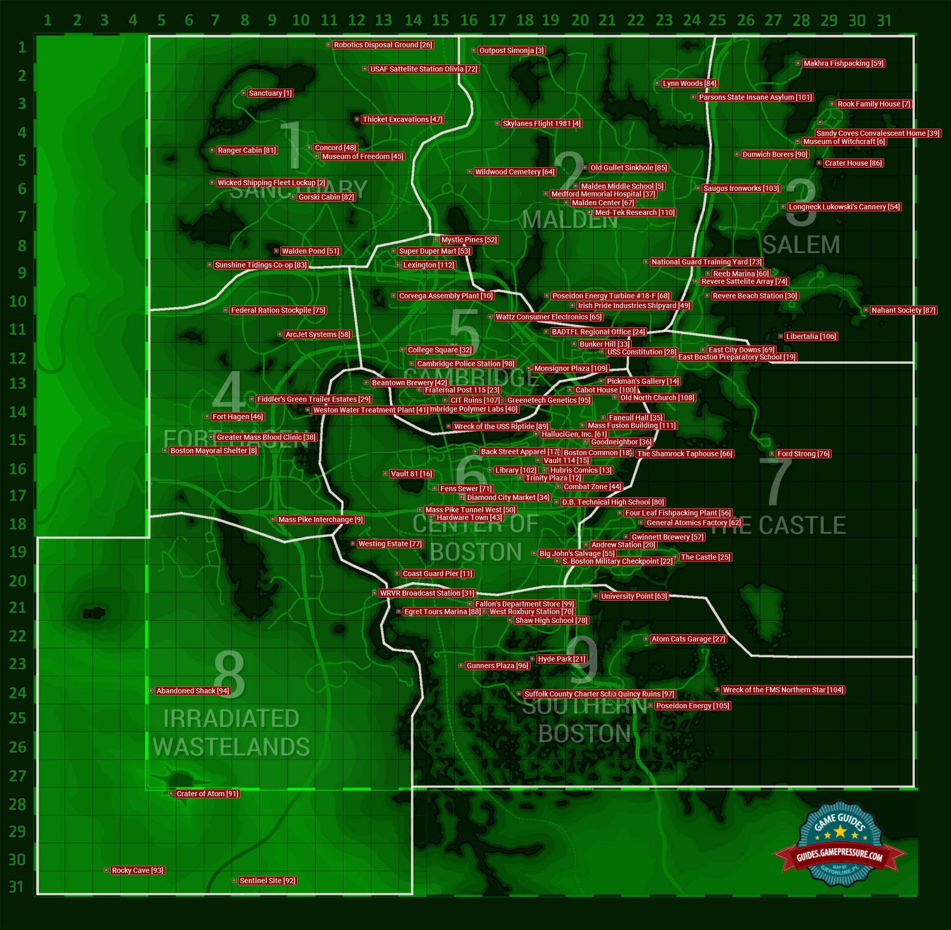 Fallout 4 Printable Map