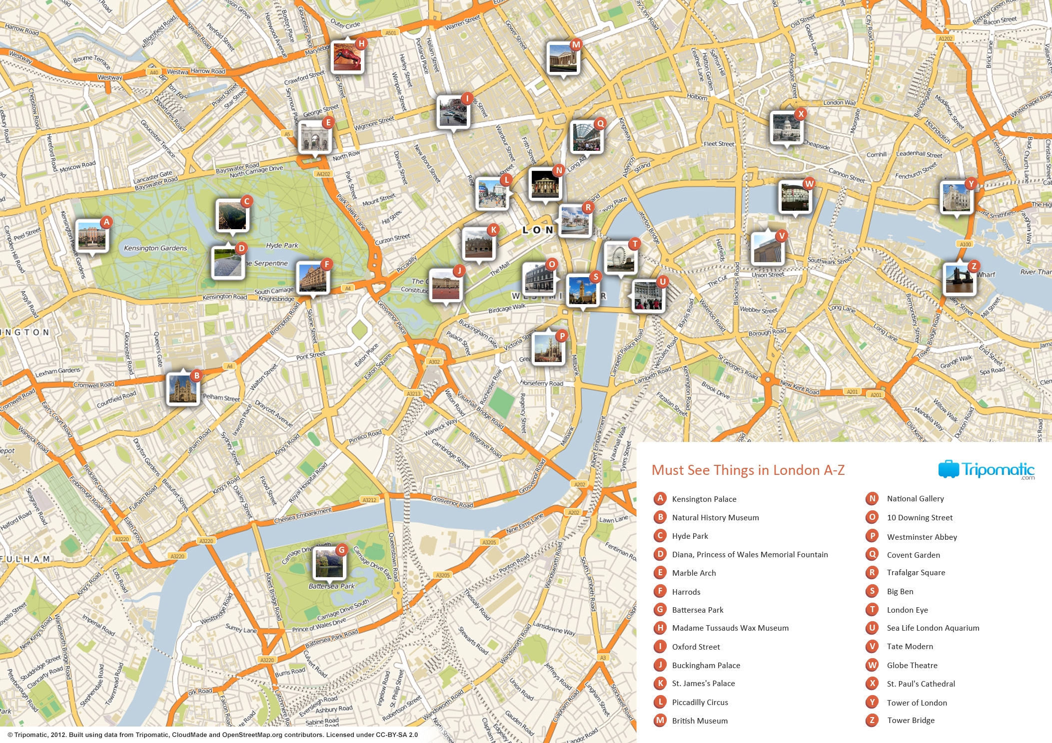 London Sightseeing Map Printable