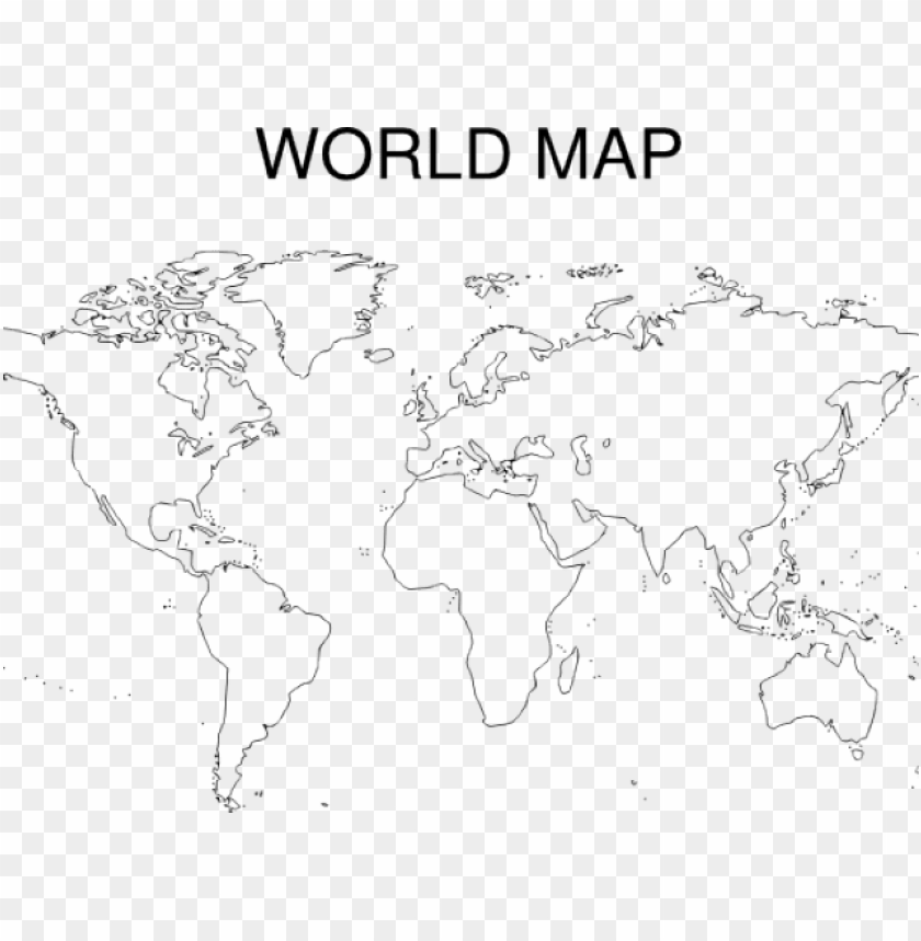 Outline World Map Printable