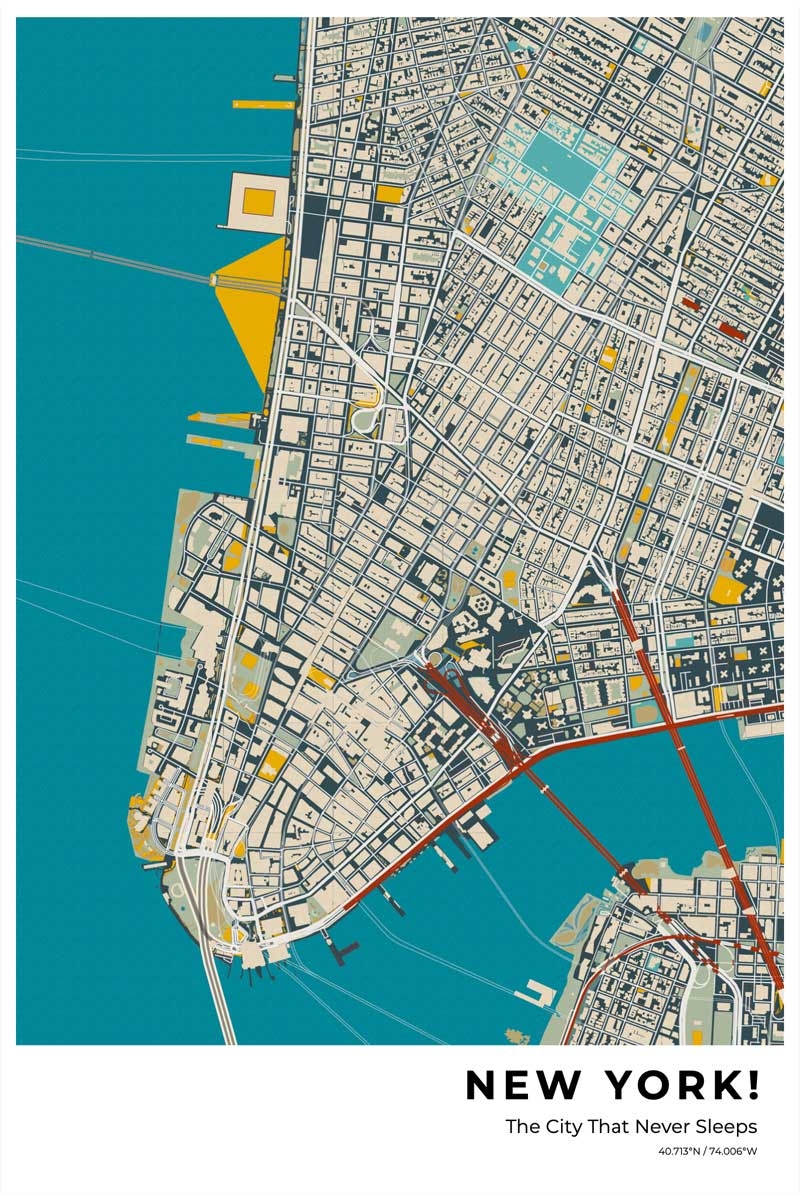 Free New York City Street Map Poster Craft U0026 Oak