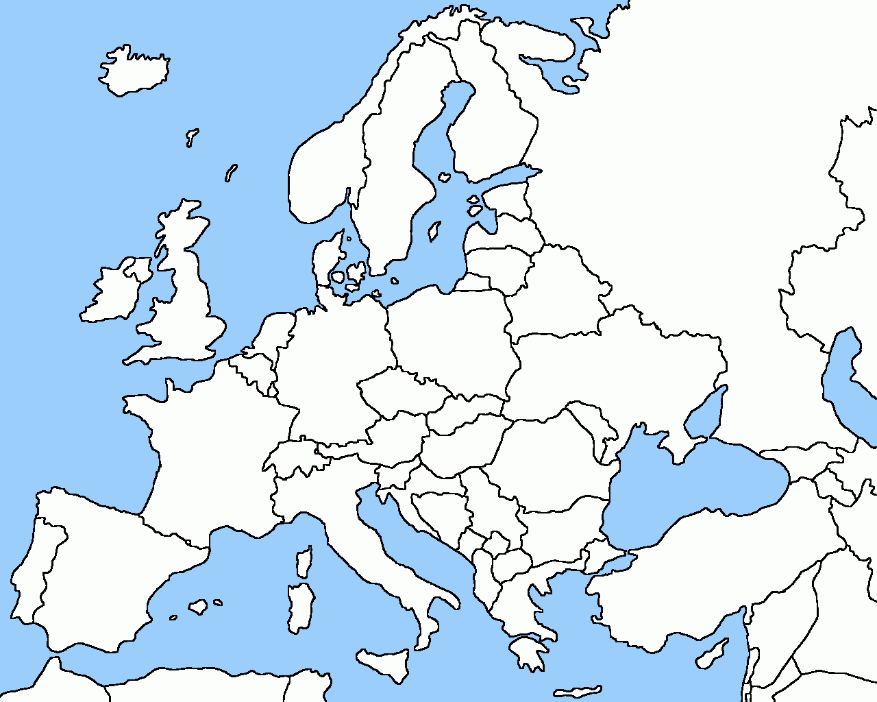 Free Printable Blank Map Of Europe
