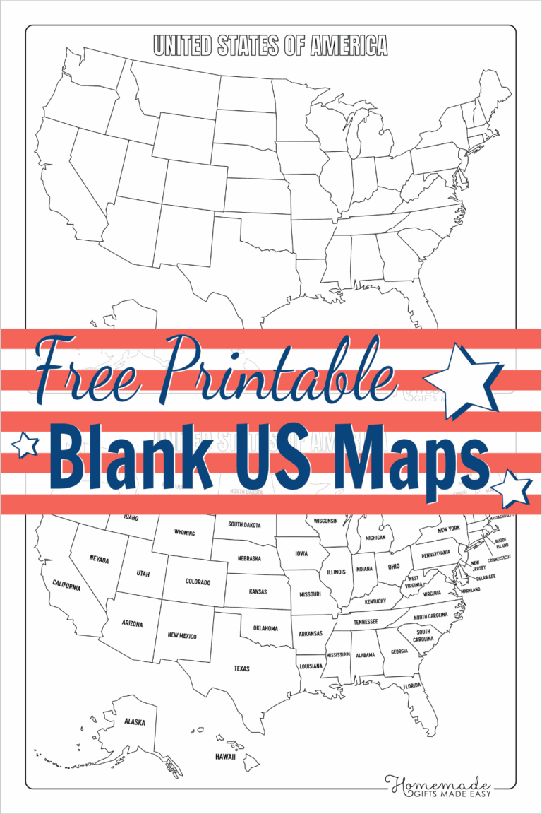 Free Printable Blank US Map PDF Download 