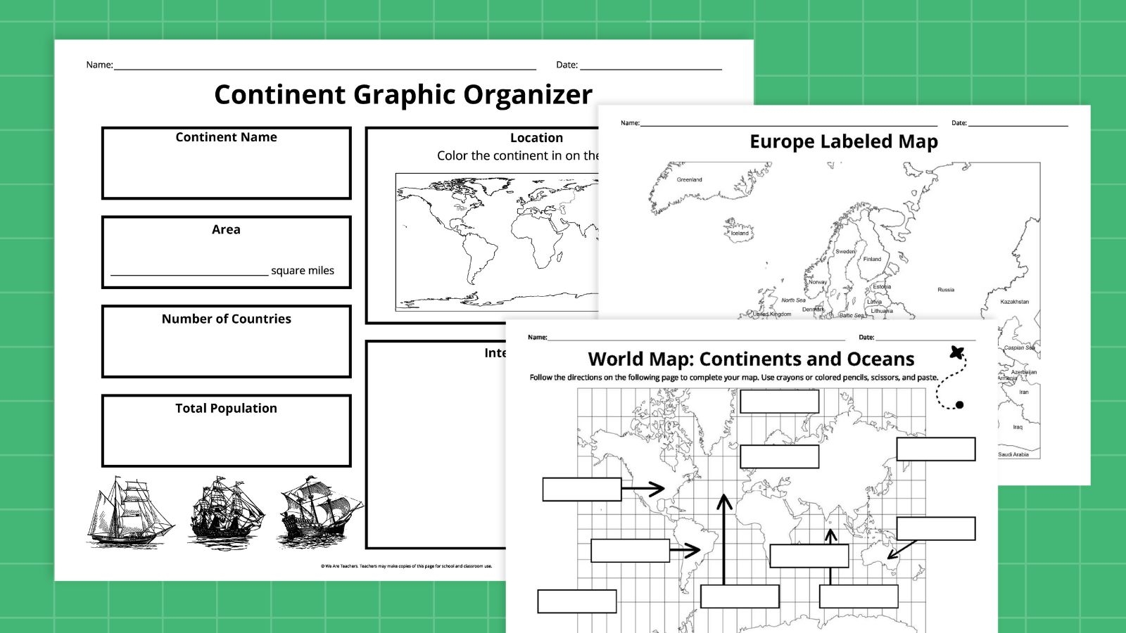 Printable Blank Continents And Oceans Map