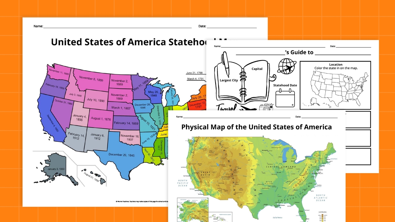 Printable Map Of States And Capitals