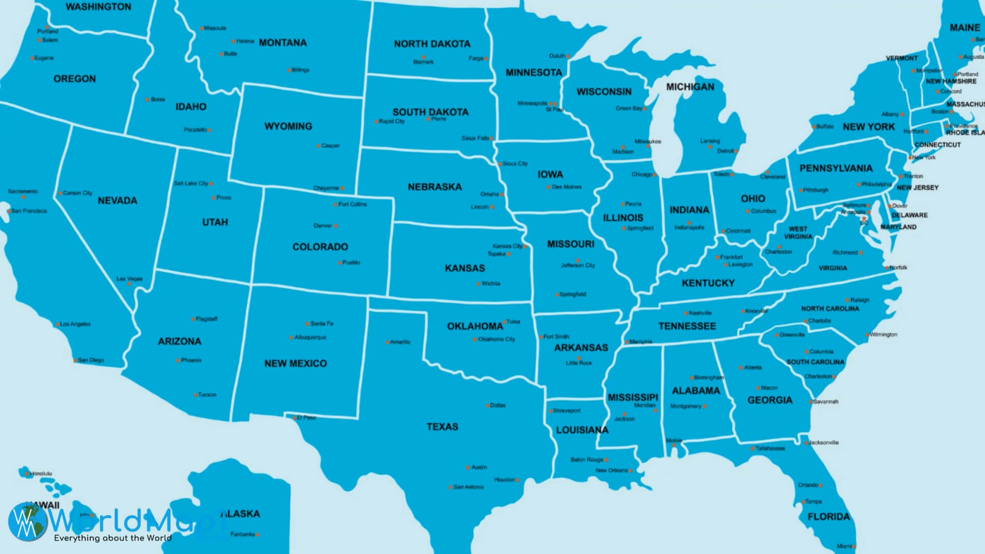Us Map Of States Printable