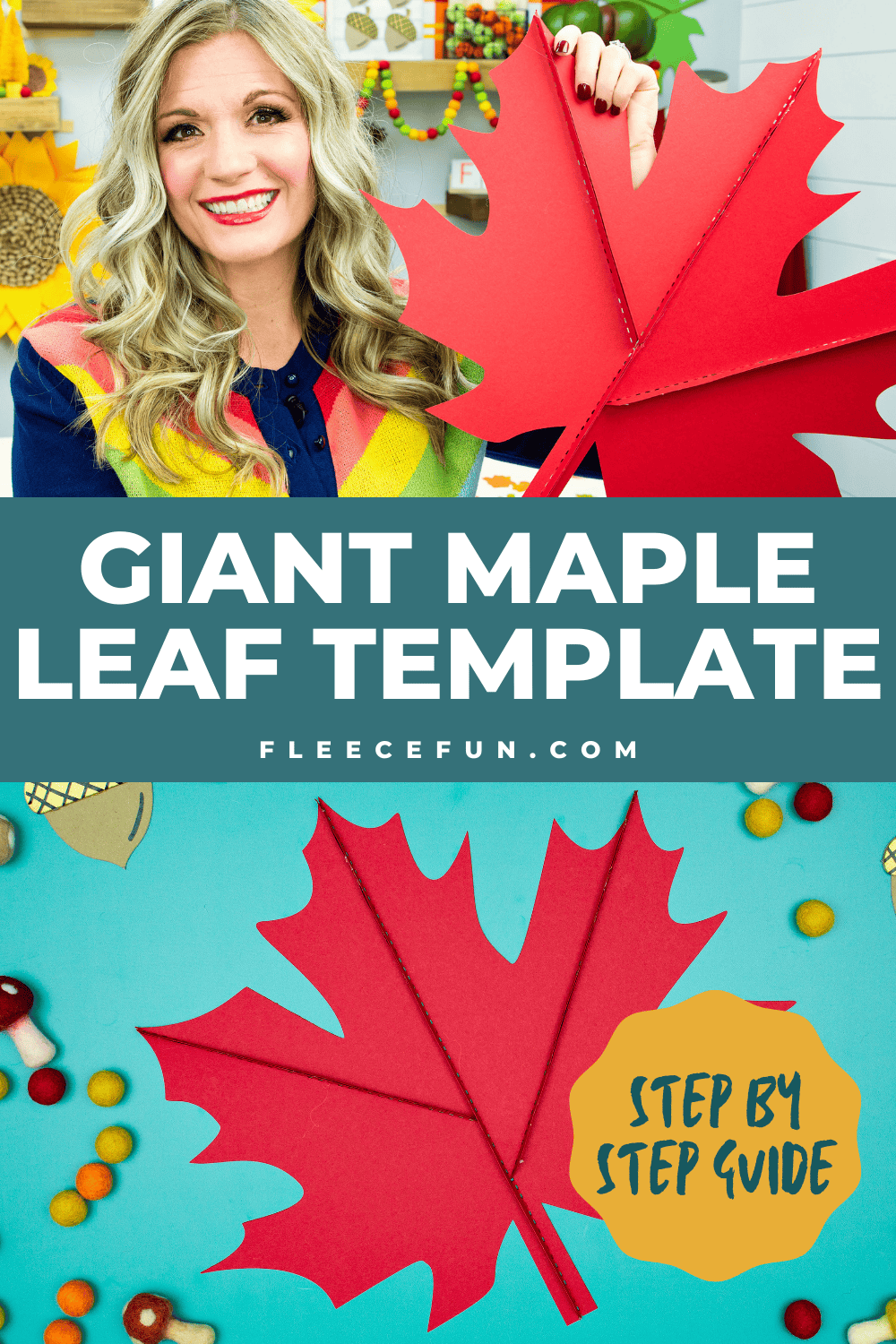Giant Maple Leaf Template And Tutorial Free PDF And SVG Fleece Fun