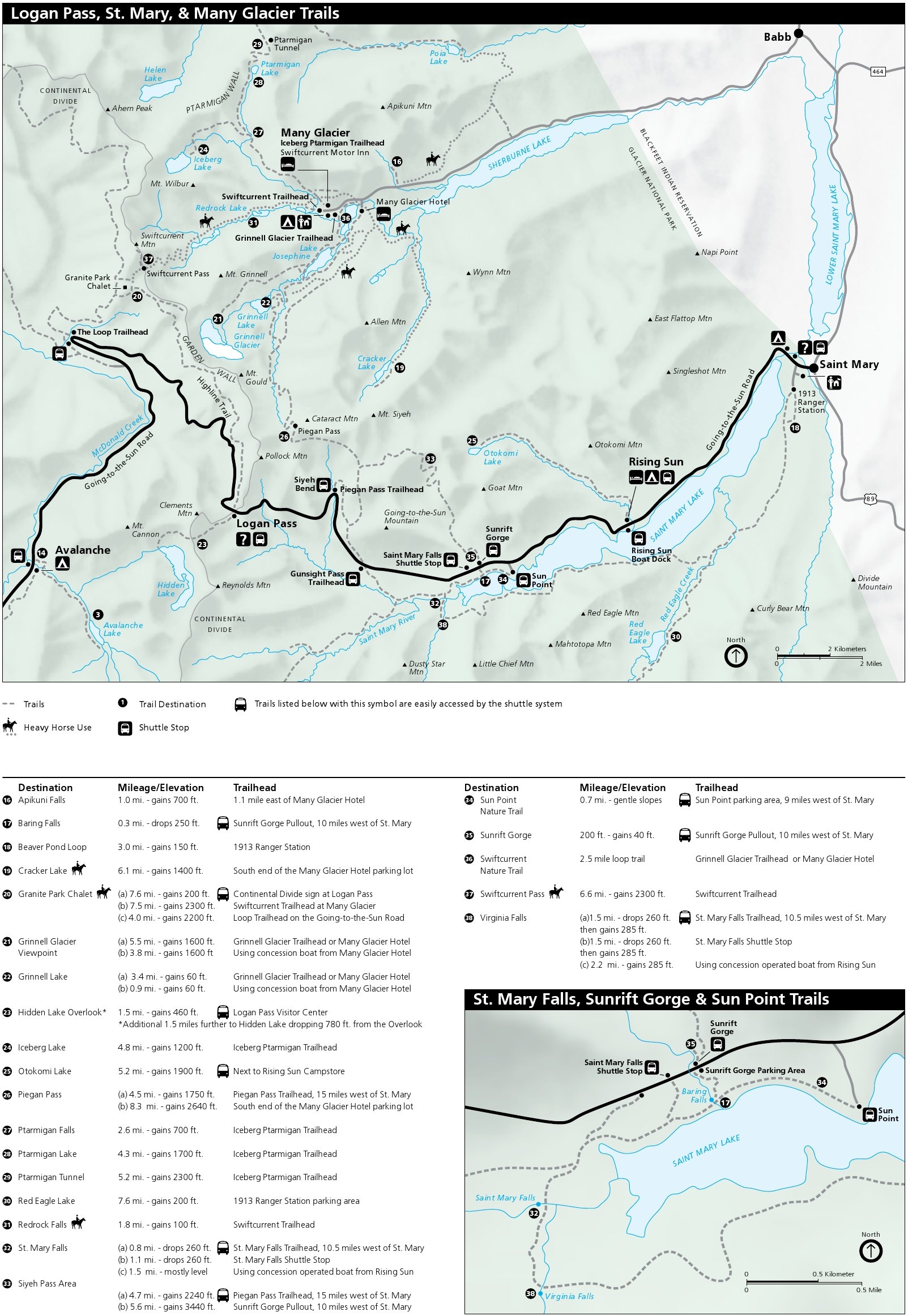 Glacier National Park Printable Map