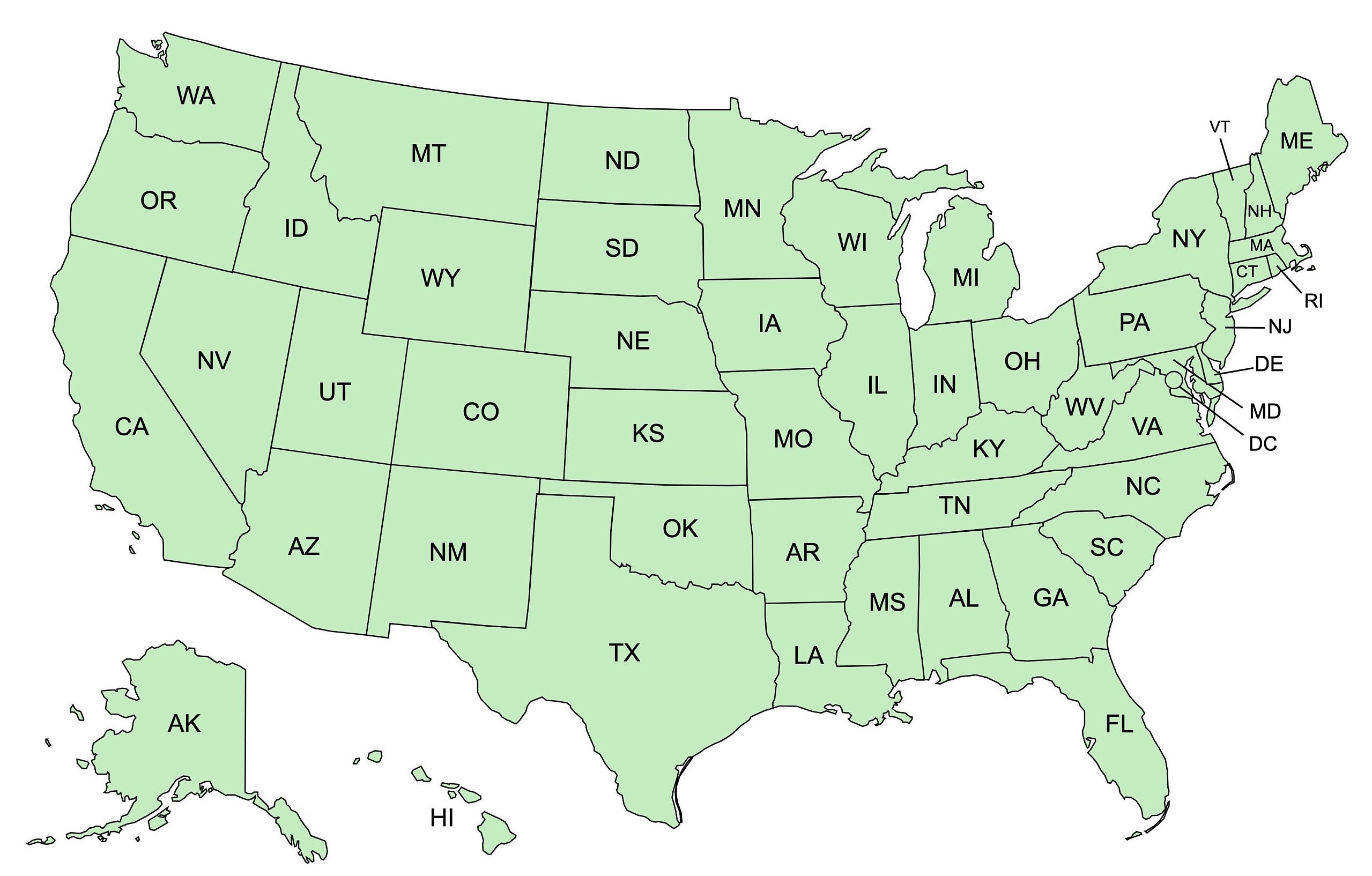 Printable Map Of East Coast
