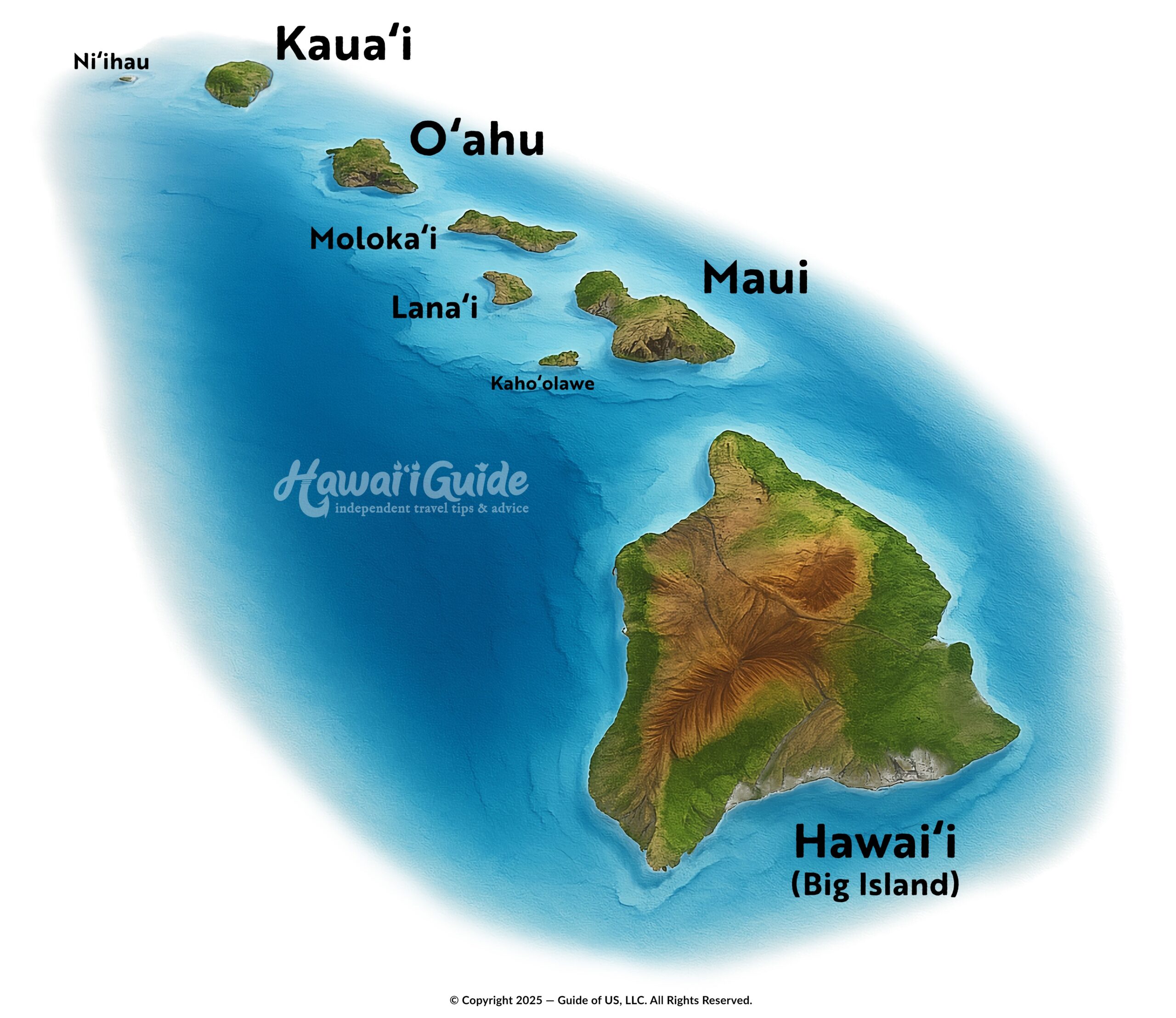 Map Of Hawaiian Islands Printable