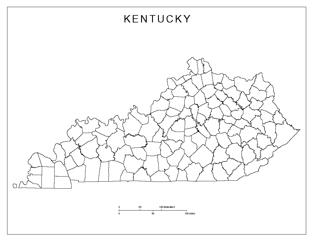 Kentucky Counties Map Printable