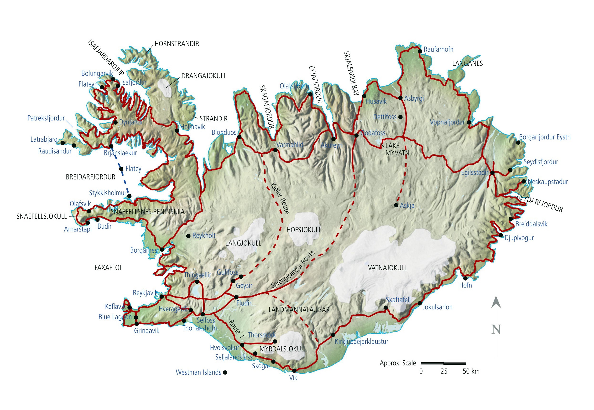 Iceland Printable Map