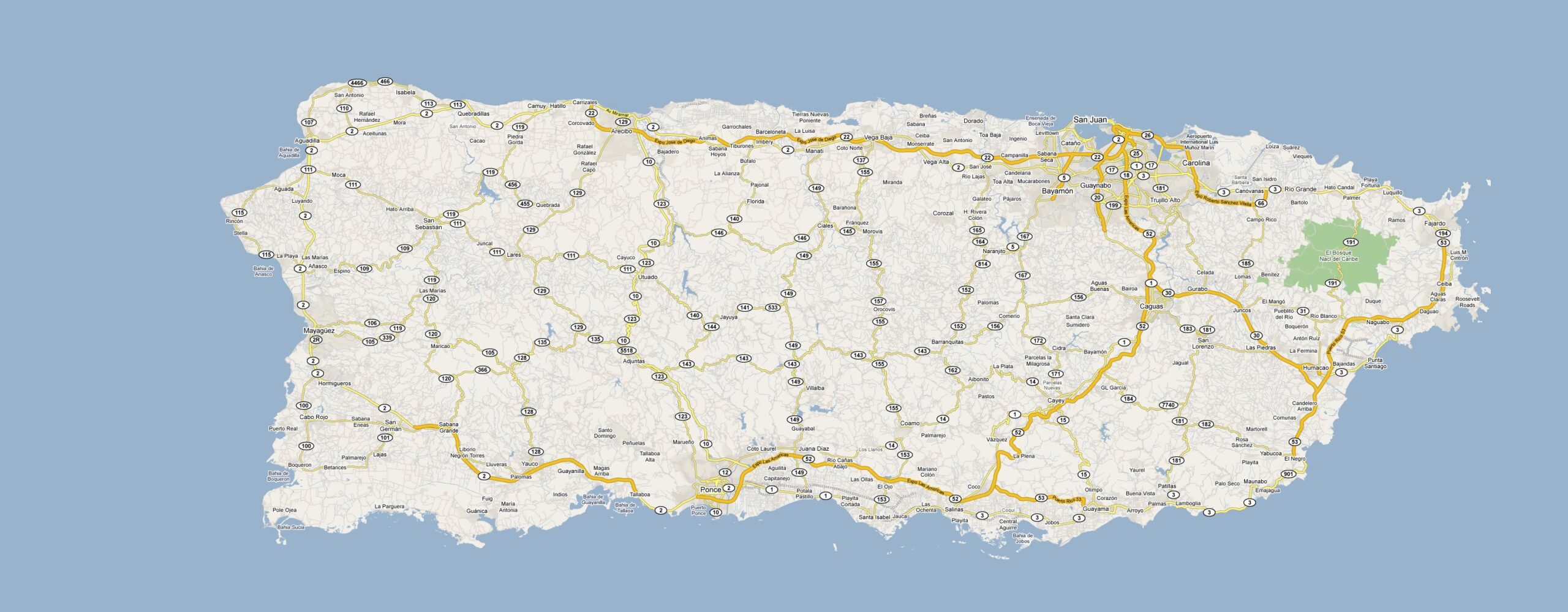 Puerto Rico Printable Map