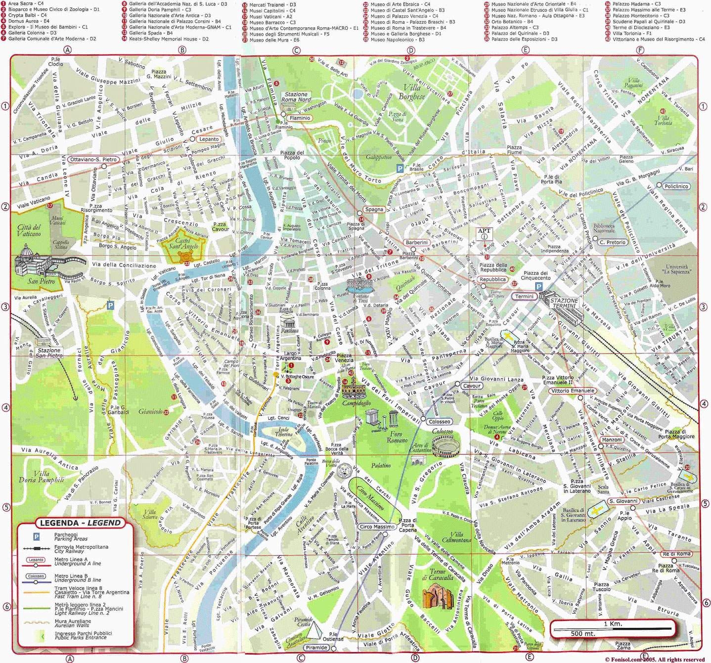 Pdf Printable Walking Map Of Rome