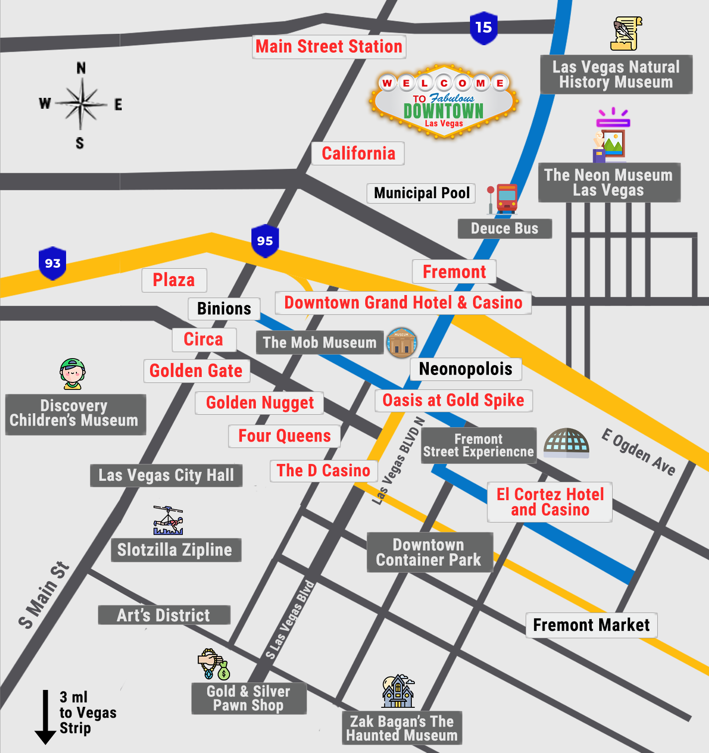Las Vegas Strip Map 2025 Las Vegas Direct
