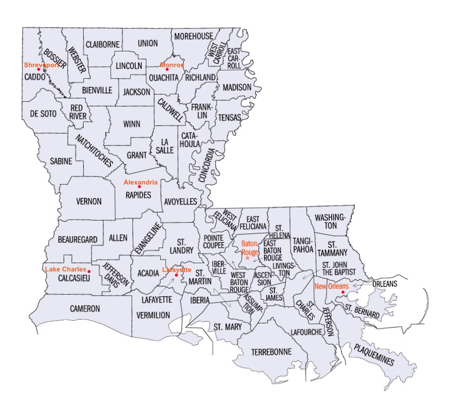 Louisiana Map Printable