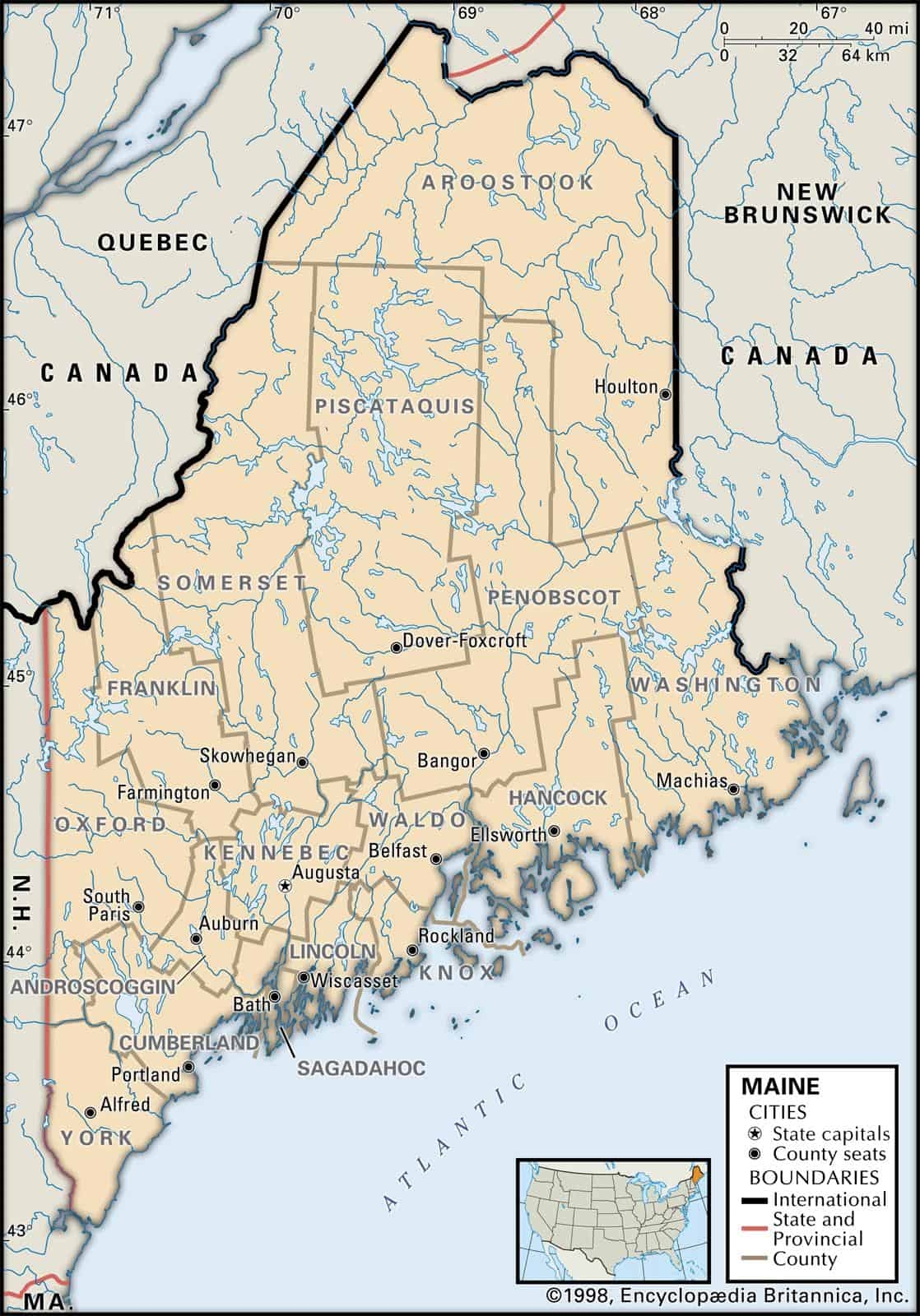 Maine County Maps Interactive History U0026 Complete List