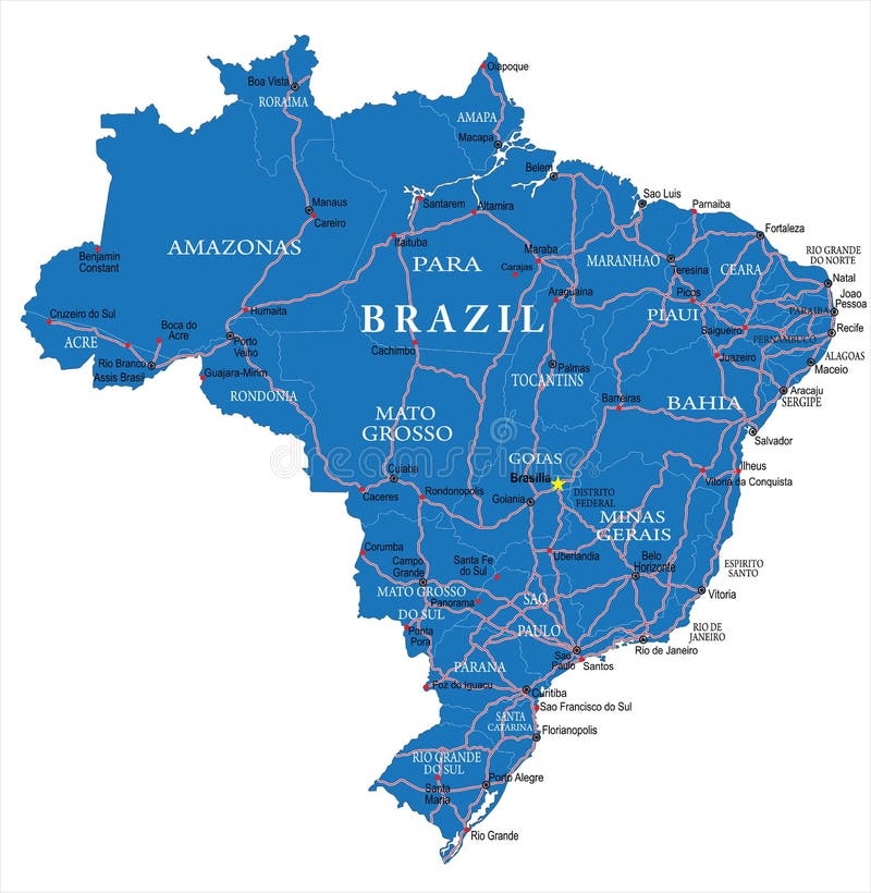 Printable Brazil Map Printable Brazil Map