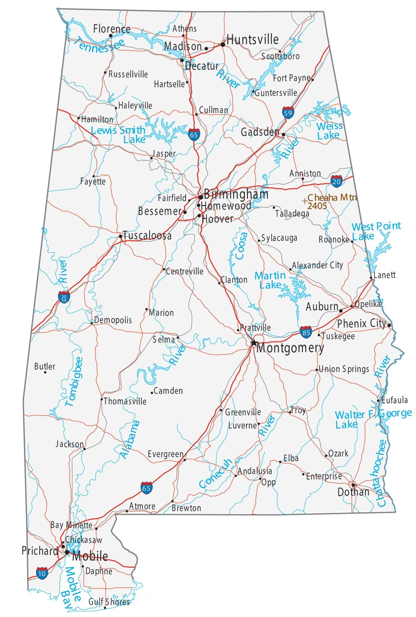 Map Of Alabama Cities And Roads GIS Geography