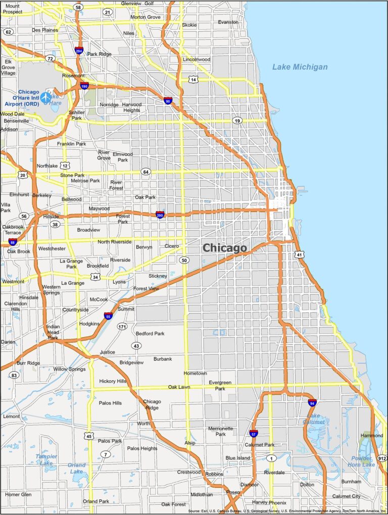 Map Of Chicago Illinois GIS Geography