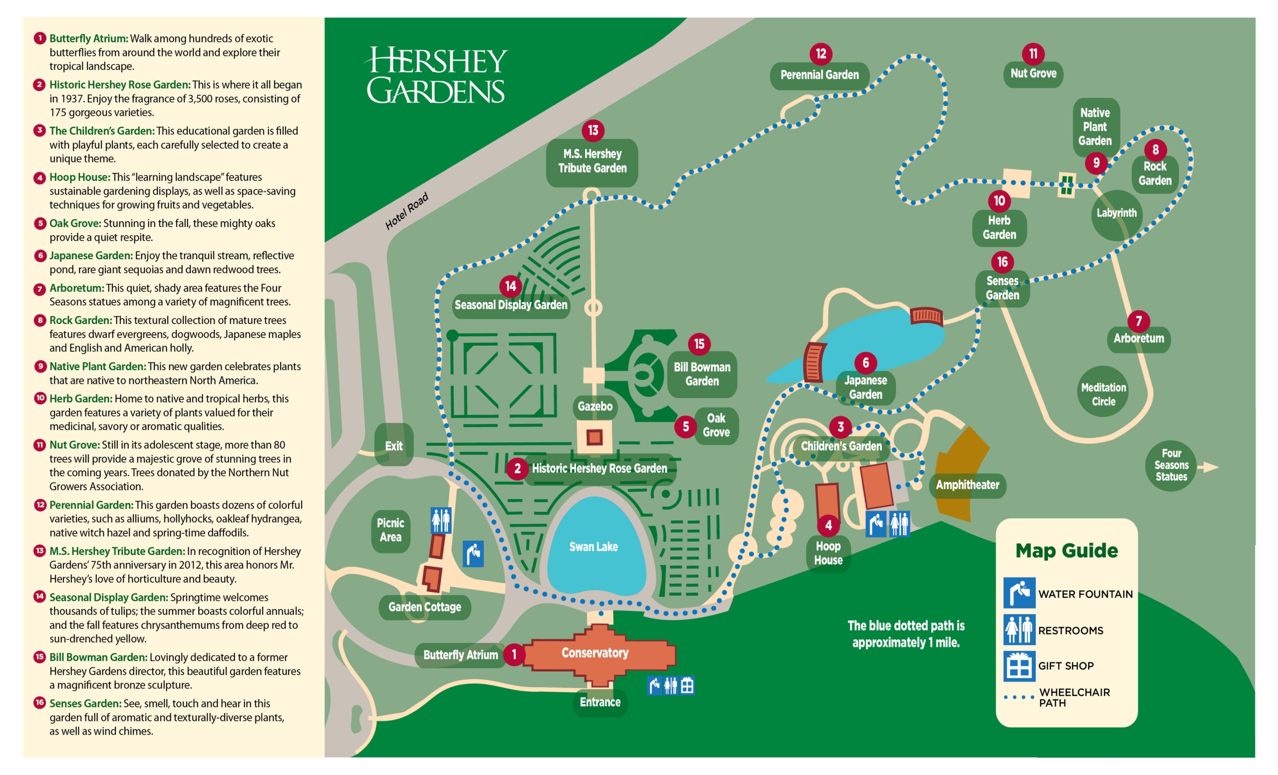 Map Of Hershey Gardens Hershey Gardens