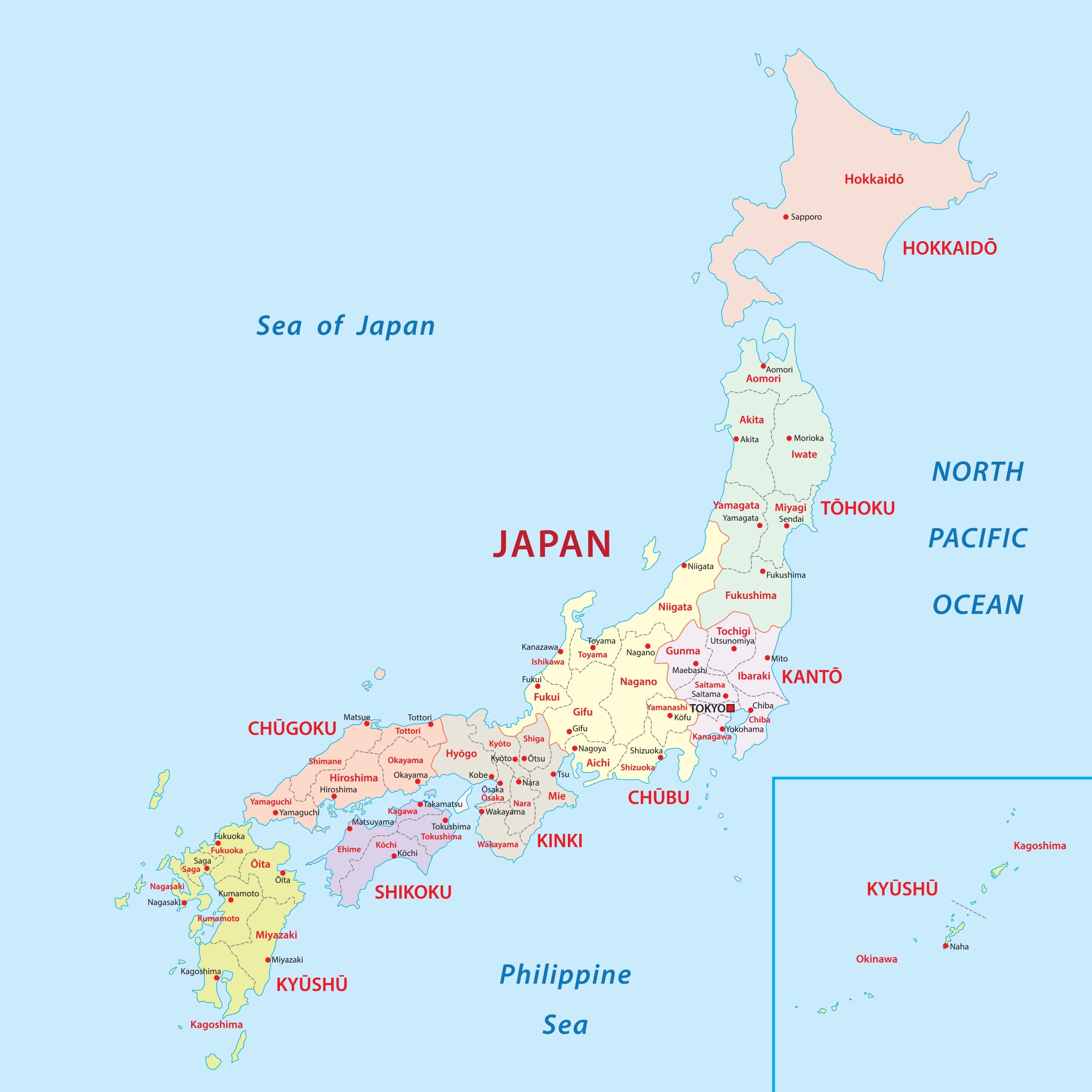 Map Of Japan Japan Rail Pass