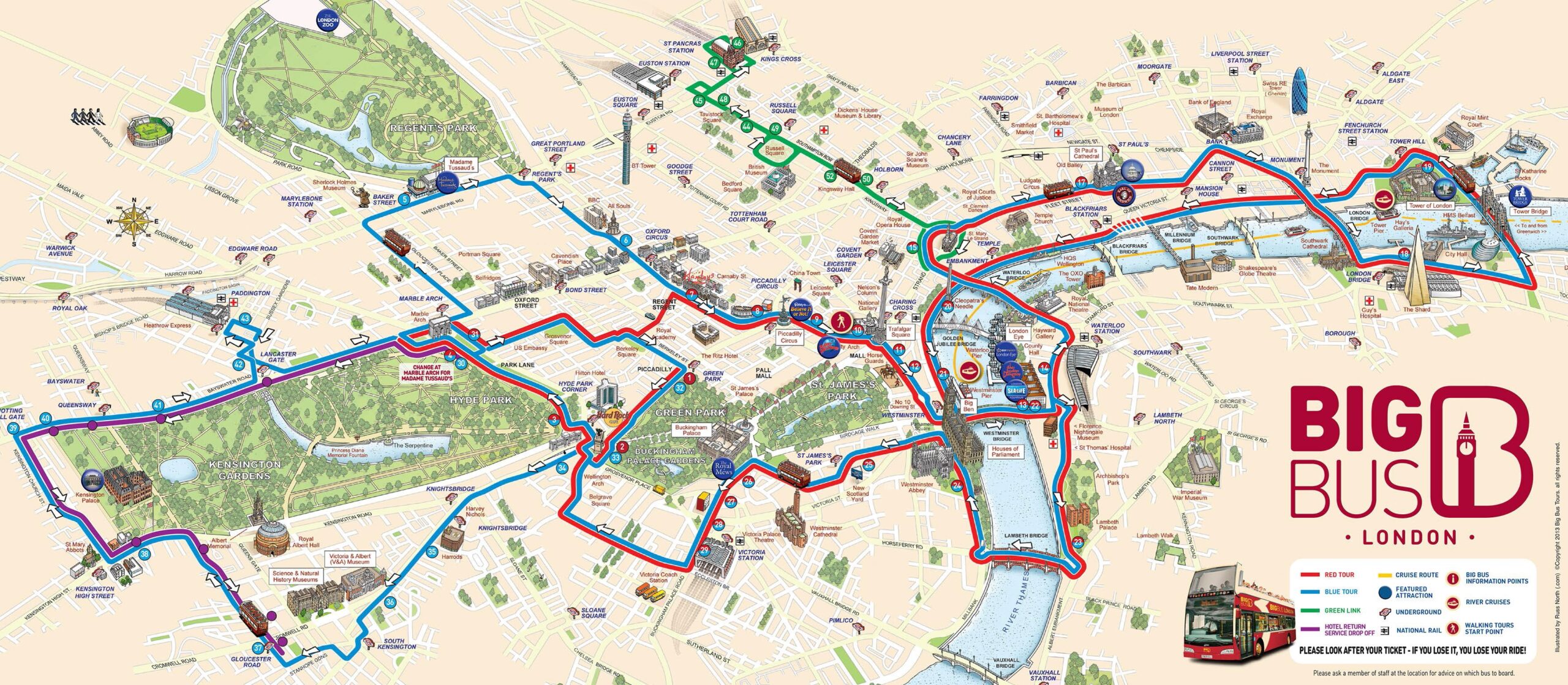 Map Of London Attractions Printable