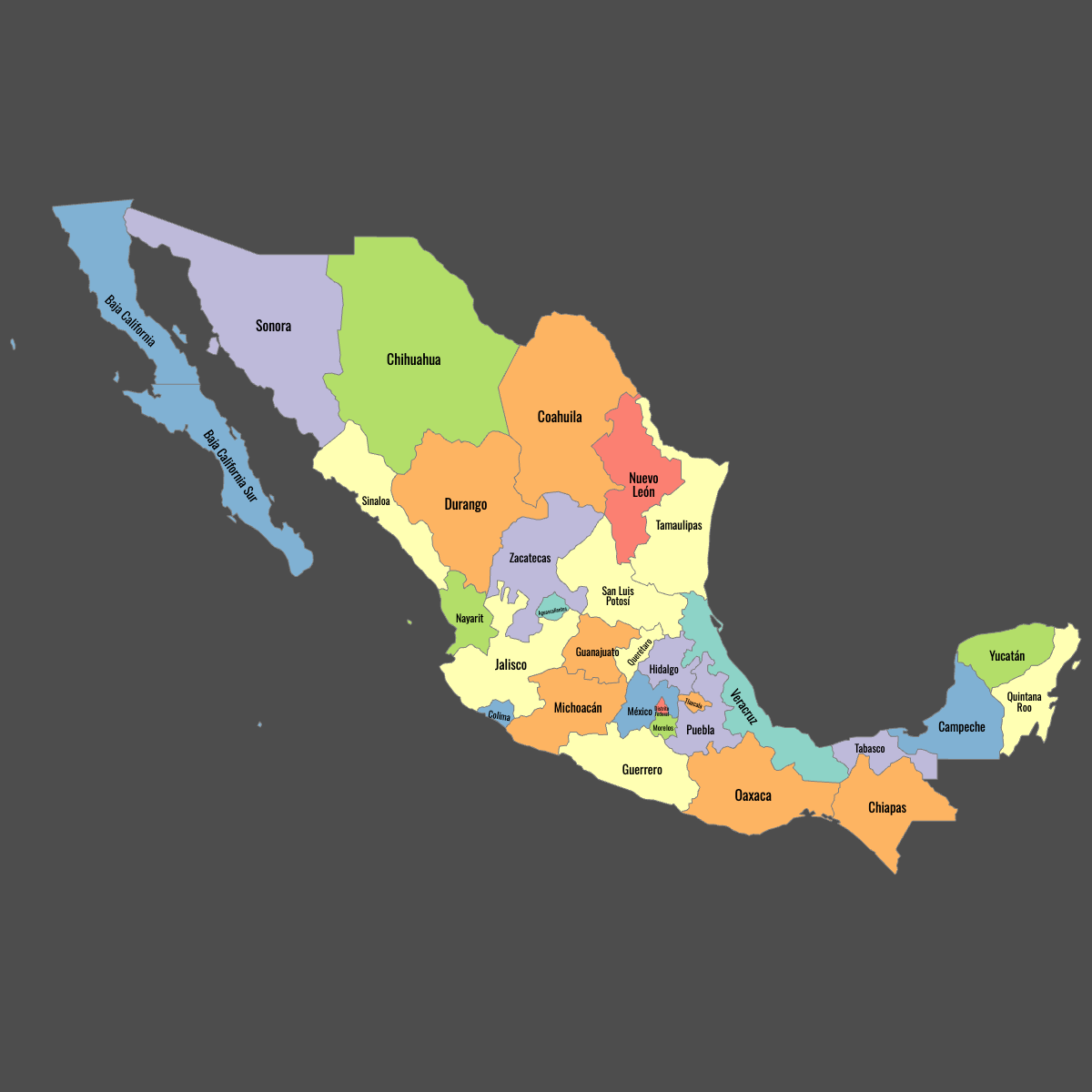 Map Of Mexico States Ultimaps