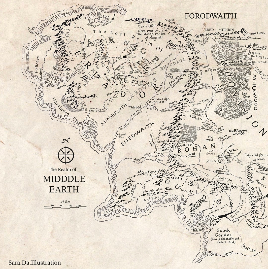 Middle Earth Map Printable