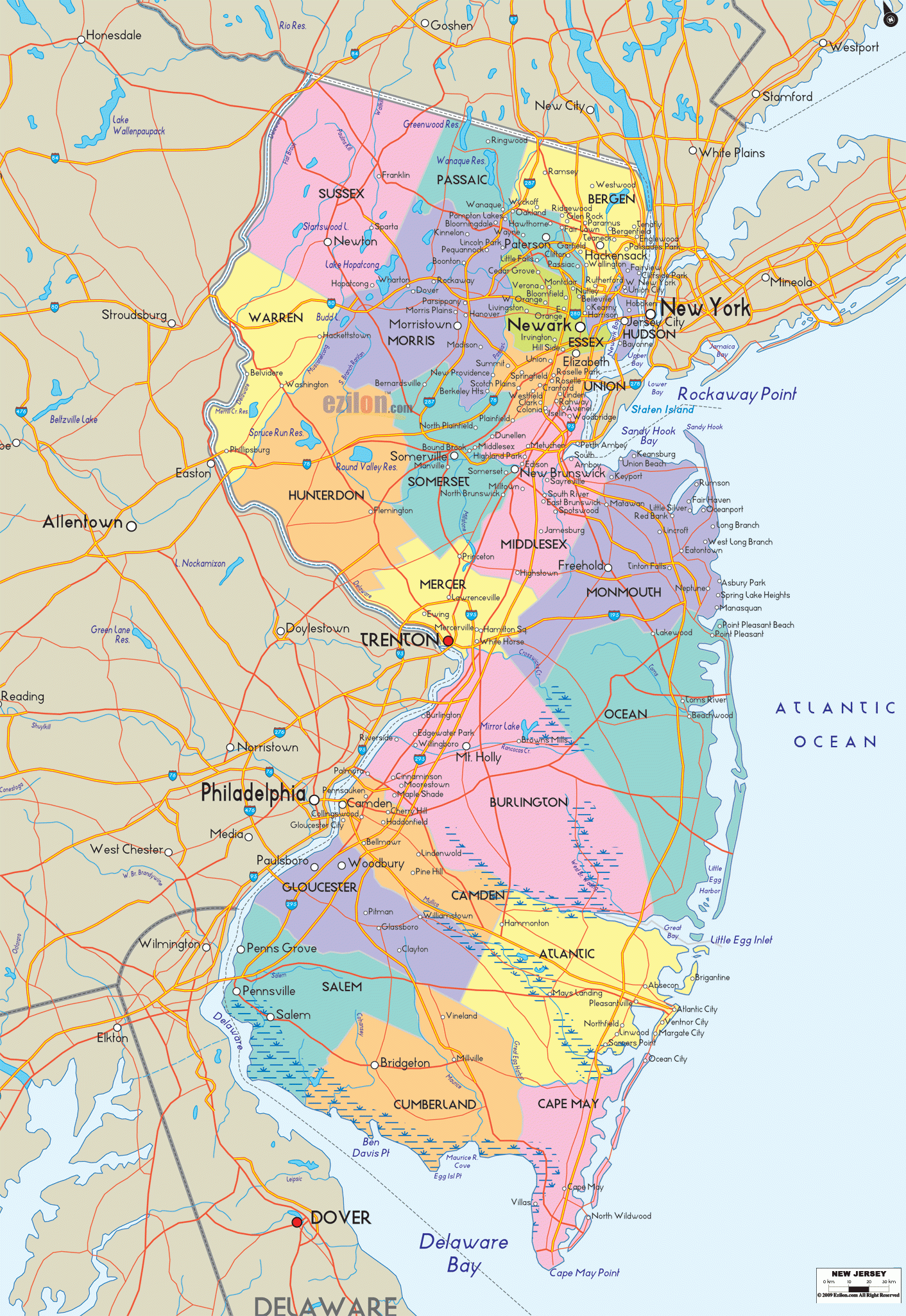 Nj County Map Printable